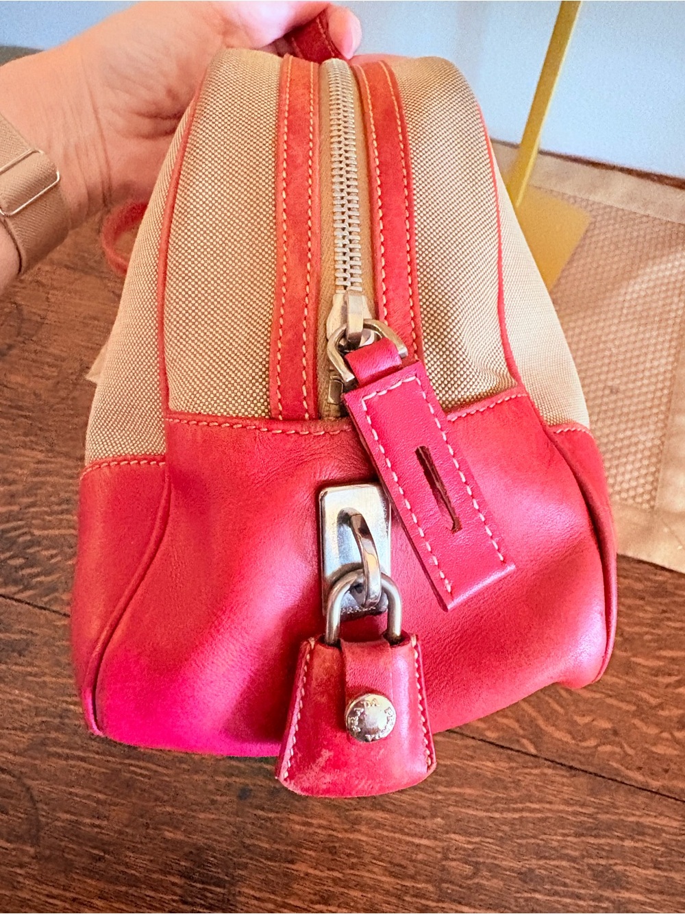 Prada Vintage Bowler Bag Jacquard and Leather Y2K - Picture 4 of 15